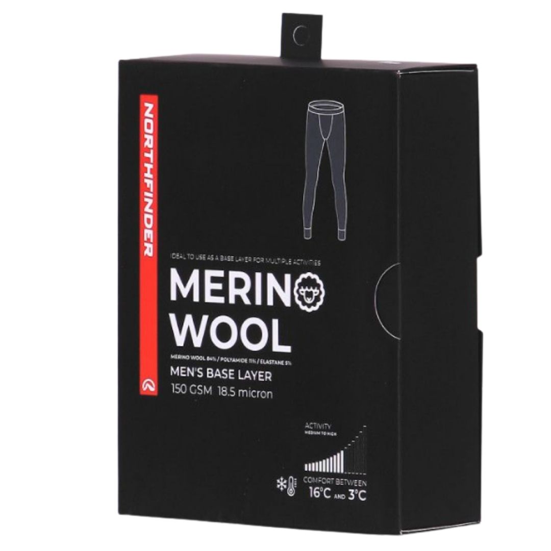 Herren Thermounterwäsche Northfinder GENERAL NO-5052SNW Merino Black